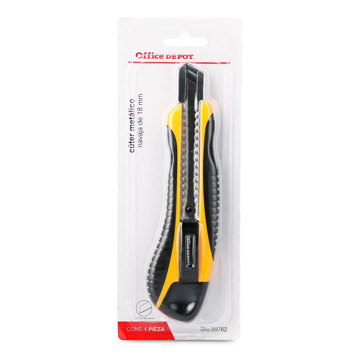 Cutter con Navaja Retráctil de 18 mm Office Depot Metal Amarillo con Negro  | Office Depot Mexico