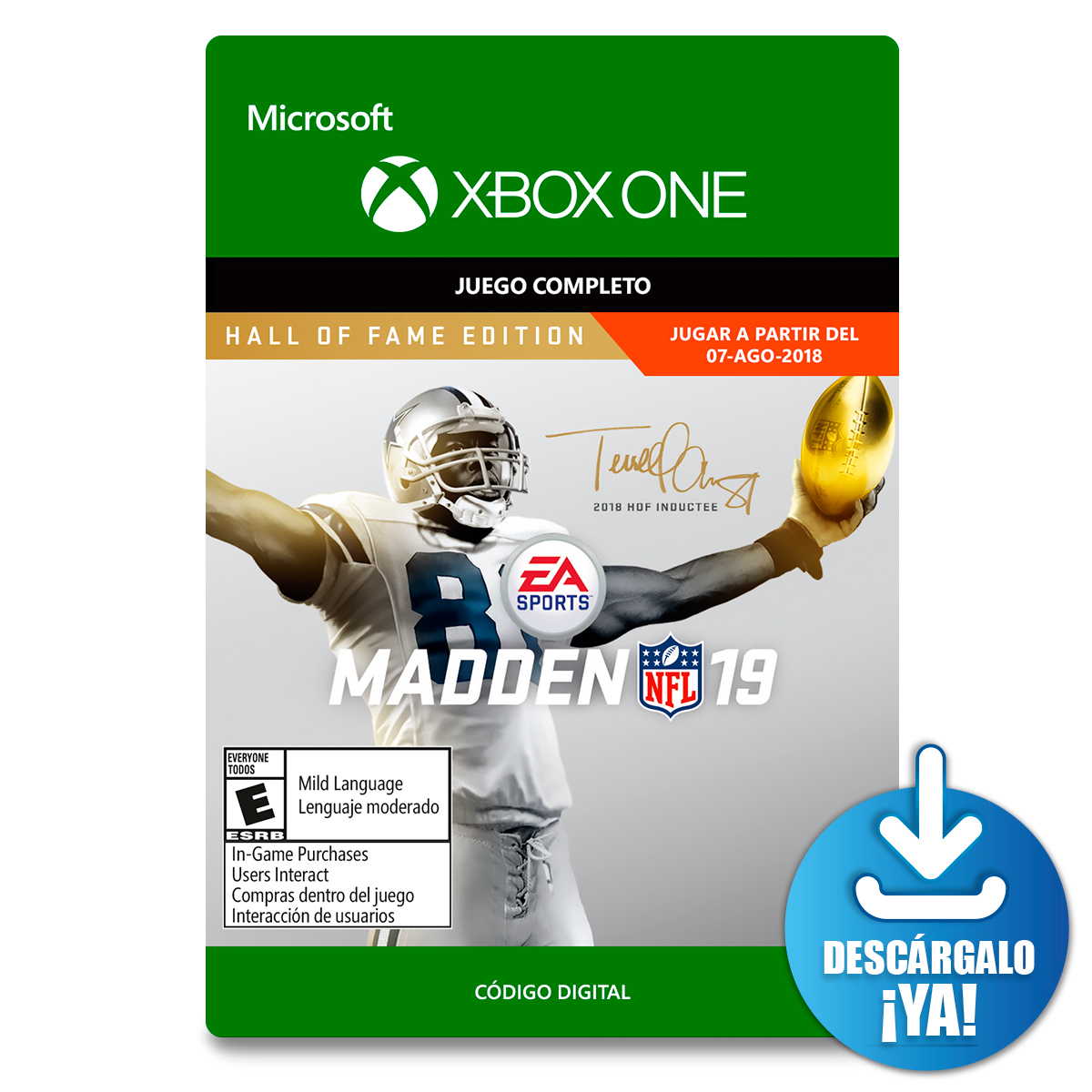 Maden Nfl 19 Ea Sports Hall Of Fame Edition Xbox One Juego Completo Descargable Office Depot Mexico