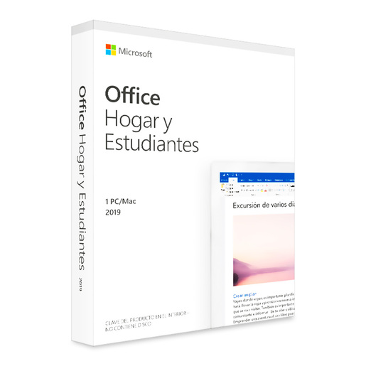 Microsoft Office Hogar y Estudiantes 2019 1 usuario 1 dispositivo PC Laptop  Mac | Office Depot Mexico