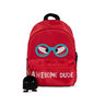 Mochila Escolar Ticher Awesome Dude de Lentes Rojo 